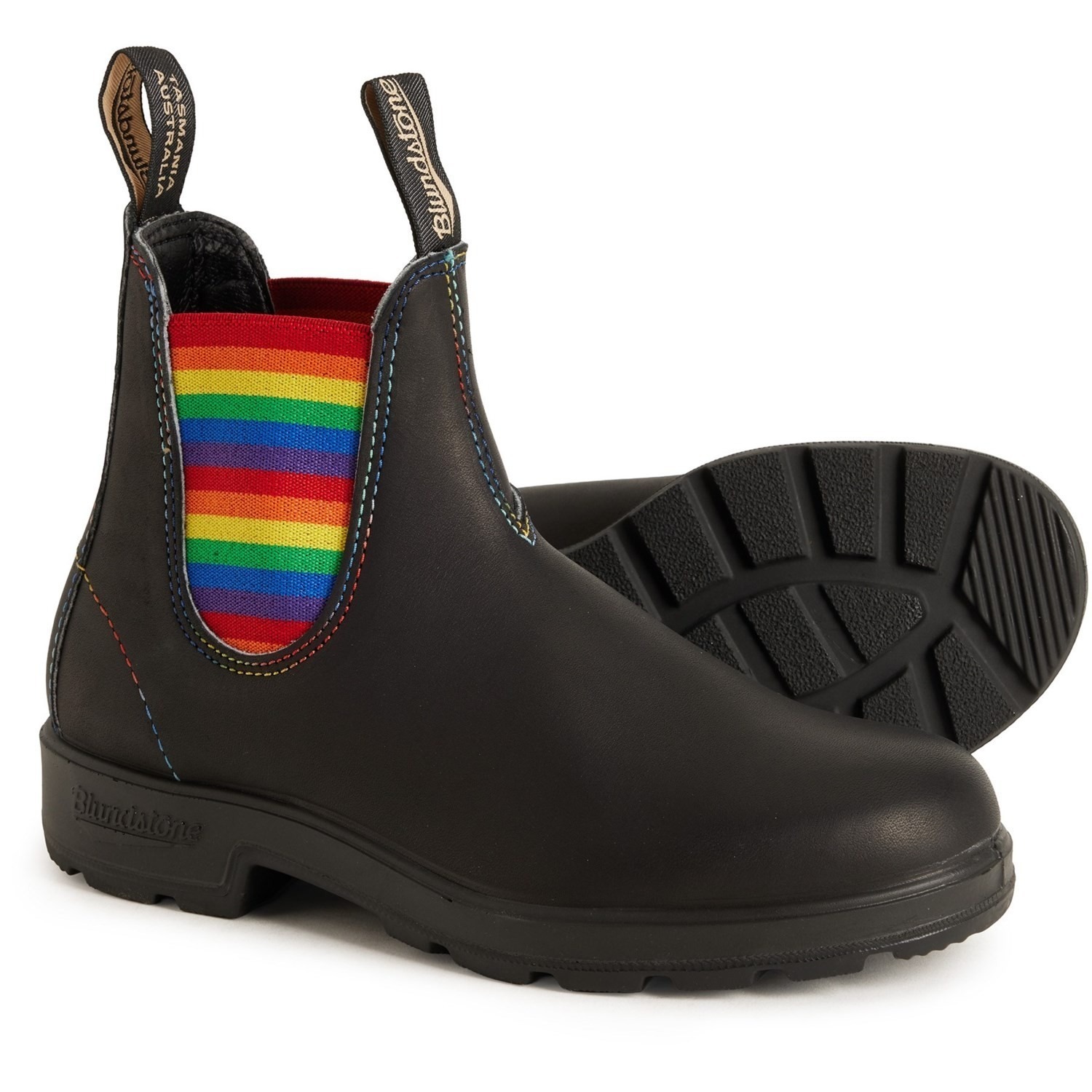 New Blundstone 2105 Rainbow Chelsea Boots Leather Aus 5.5 Us Women 8.5 Black